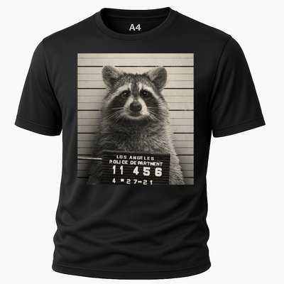 Raccoon Mugshot Funny Parody Cooling Performance Crew T-Shirt