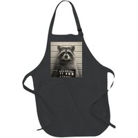 Raccoon Mugshot Funny Parody Full-Length Apron With Pockets