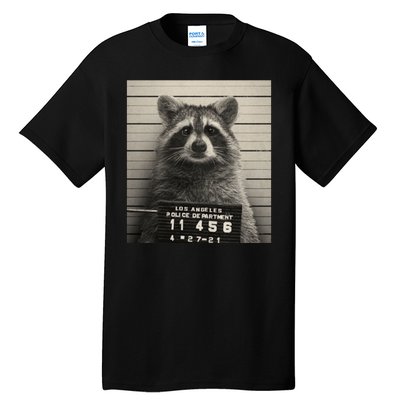 Raccoon Mugshot Funny Parody Tall T-Shirt