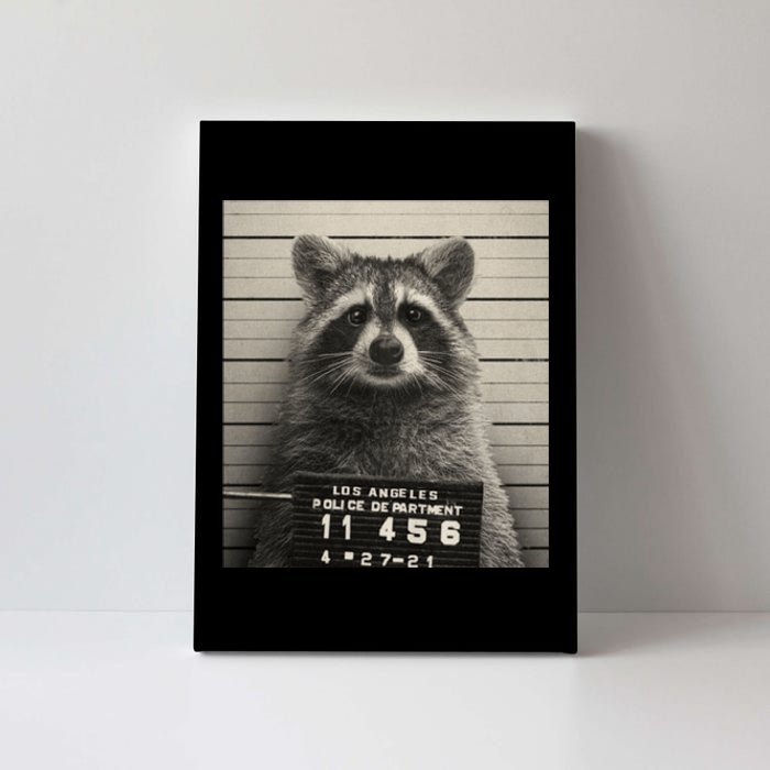 Raccoon Mugshot Funny Parody Canvas