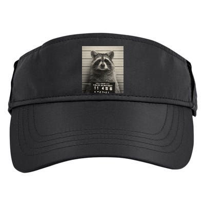 Raccoon Mugshot Funny Parody Adult Drive Performance Visor