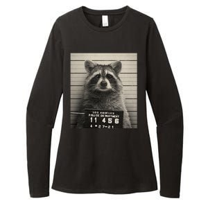 Raccoon Mugshot Funny Parody Womens CVC Long Sleeve Shirt