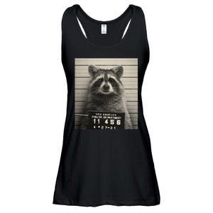 Raccoon Mugshot Funny Parody Ladies Essential Flowy Tank