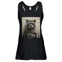 Raccoon Mugshot Funny Parody Ladies Essential Flowy Tank