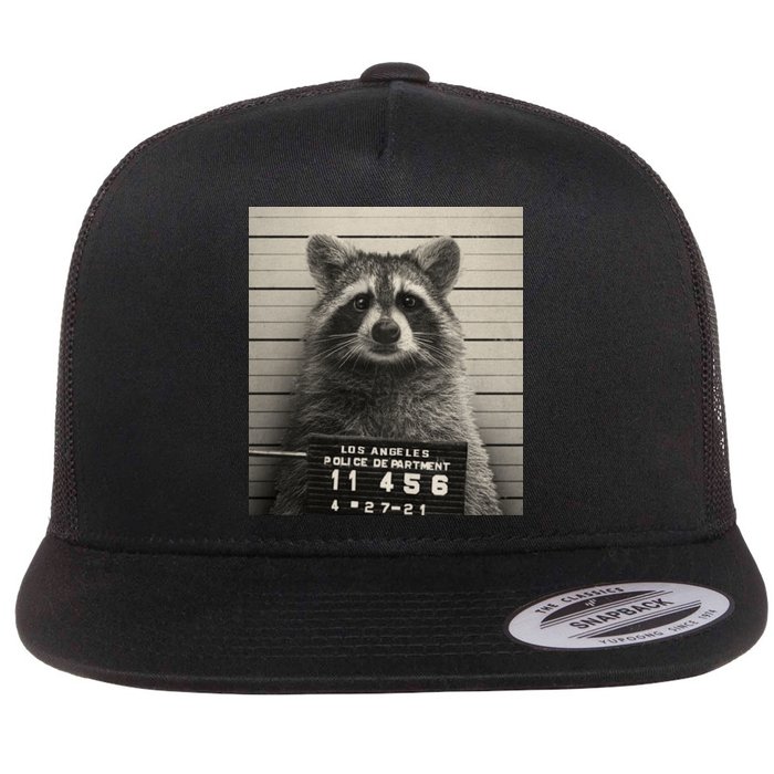 Raccoon Mugshot Funny Parody Flatbill Hat