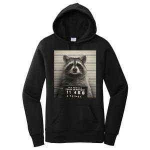 Raccoon Mugshot Funny Parody Women's Pullover Hoodie