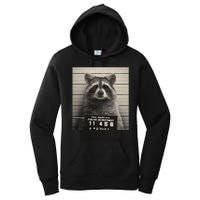 Raccoon Mugshot Funny Parody Women's Pullover Hoodie