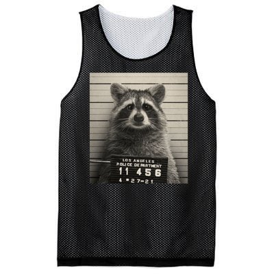 Raccoon Mugshot Funny Parody Mesh Reversible Basketball Jersey Tank