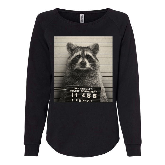 Raccoon Mugshot Funny Parody Womens California Wash Sweatshirt