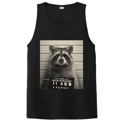 Raccoon Mugshot Funny Parody PosiCharge Competitor Tank