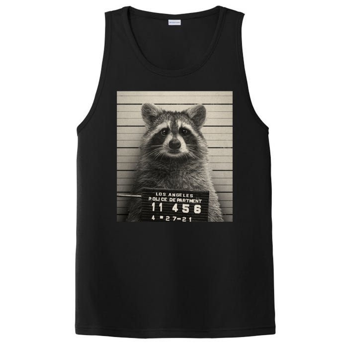 Raccoon Mugshot Funny Parody PosiCharge Competitor Tank