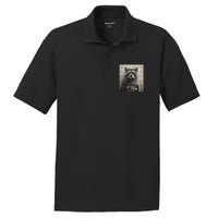 Raccoon Mugshot Funny Parody PosiCharge RacerMesh Polo