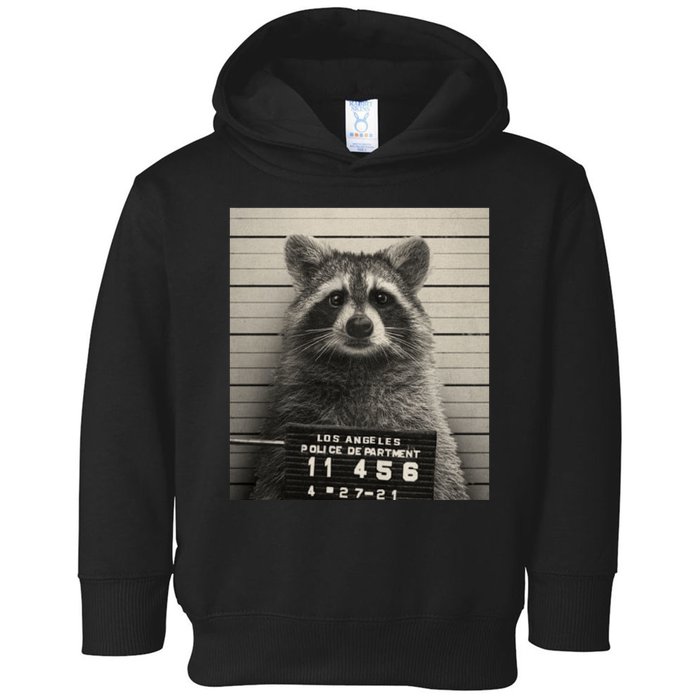 Raccoon Mugshot Funny Parody Toddler Hoodie