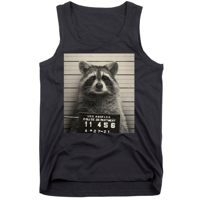 Raccoon Mugshot Funny Parody Tank Top