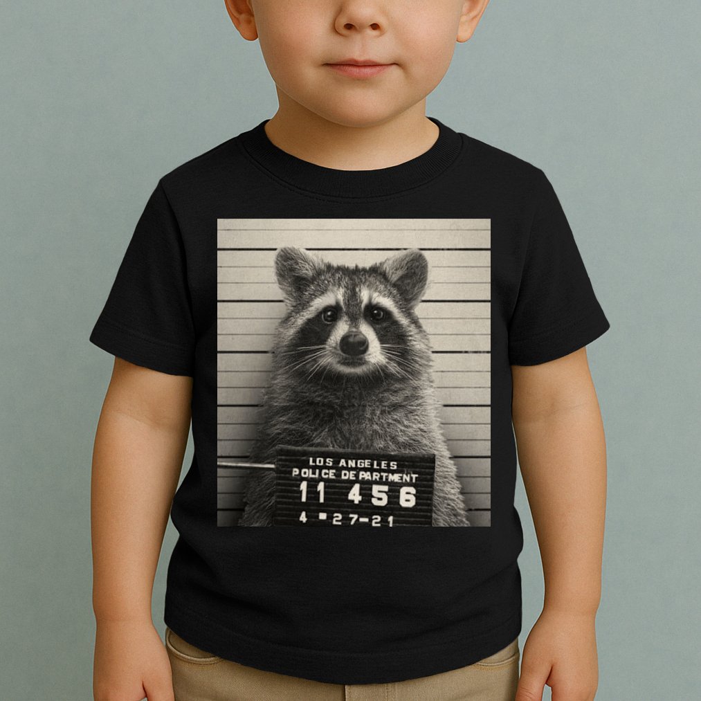 Raccoon Mugshot Funny Parody Toddler T-Shirt