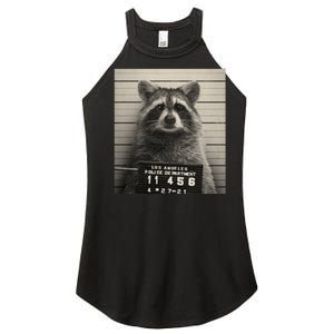 Raccoon Mugshot Funny Parody Women's Perfect Tri Rocker Tank