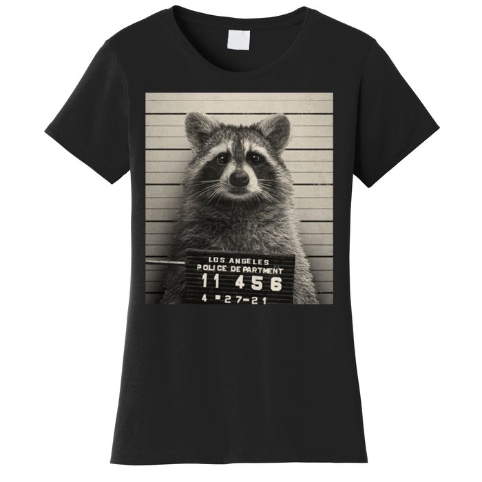 Raccoon Mugshot Funny Parody Women's T-Shirt