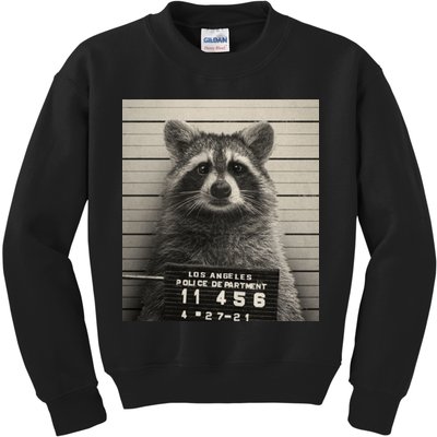Raccoon Mugshot Funny Parody Kids Sweatshirt