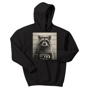 Raccoon Mugshot Funny Parody Kids Hoodie