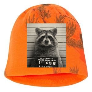 Raccoon Mugshot Funny Parody Kati - Camo Knit Beanie