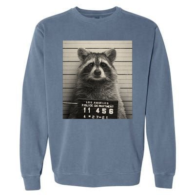 Raccoon Mugshot Funny Parody Garment-Dyed Sweatshirt