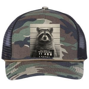 Raccoon Mugshot Funny Parody Retro Rope Trucker Hat Cap