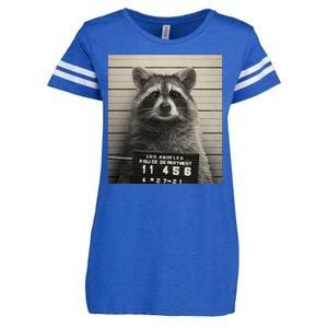 Raccoon Mugshot Funny Parody Enza Ladies Jersey Football T-Shirt