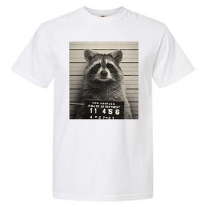 Raccoon Mugshot Funny Parody Garment-Dyed Heavyweight T-Shirt