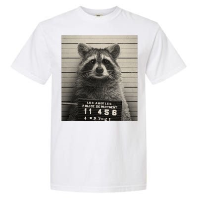 Raccoon Mugshot Funny Parody Garment-Dyed Heavyweight T-Shirt