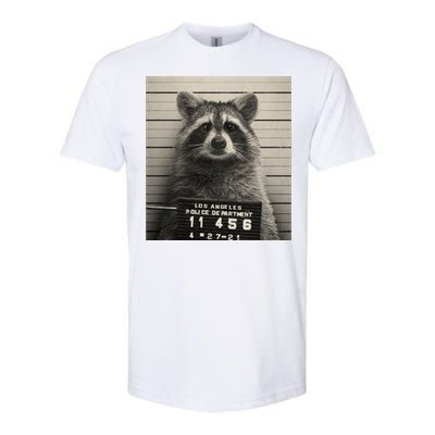 Raccoon Mugshot Funny Parody Softstyle CVC T-Shirt