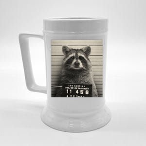 Raccoon Mugshot Funny Parody Beer Stein