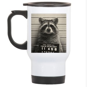 Raccoon Mugshot Funny Parody Stainless Steel Travel Mug