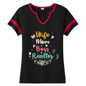 Realtor Mom Great Gift Wife Mom Boss Realtor Gift Ladies Halftime Notch Neck Tee