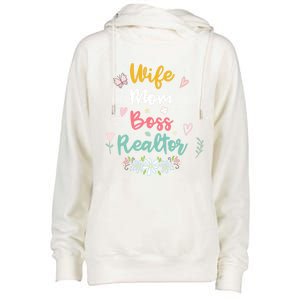 Realtor Mom Great Gift Wife Mom Boss Realtor Gift Womens Funnel Neck Pullover Hood