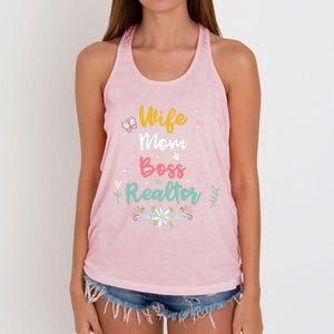 Realtor Mom Great Gift Wife Mom Boss Realtor Gift Women's Knotted Racerback Tank