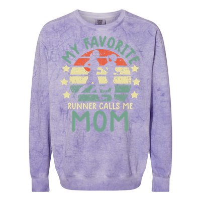 Running Mom Gift Runner Mom Running Marathon Colorblast Crewneck Sweatshirt