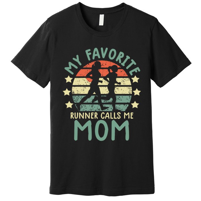 Running Mom Gift Runner Mom Running Marathon Premium T-Shirt