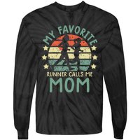 Running Mom Gift Runner Mom Running Marathon Tie-Dye Long Sleeve Shirt