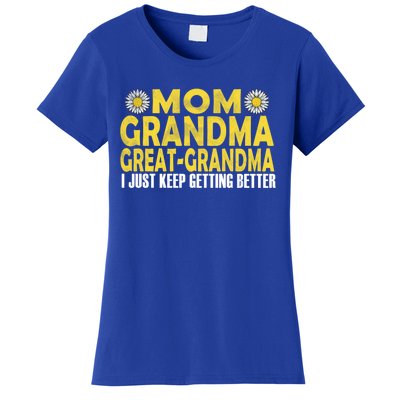 Retro Mom Grandma Great Grandma I Just Keep Getting Better Funny Gift Women's T-Shirt