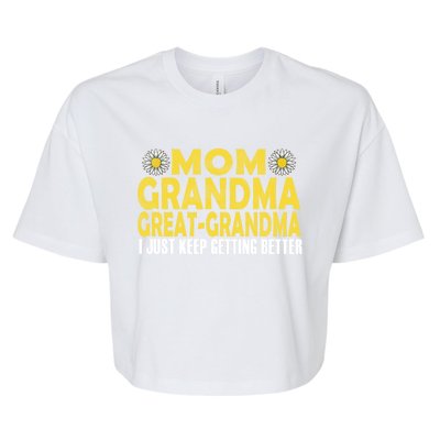 Retro Mom Grandma Great Grandma I Just Keep Getting Better Funny Gift Bella+Canvas Jersey Crop Tee