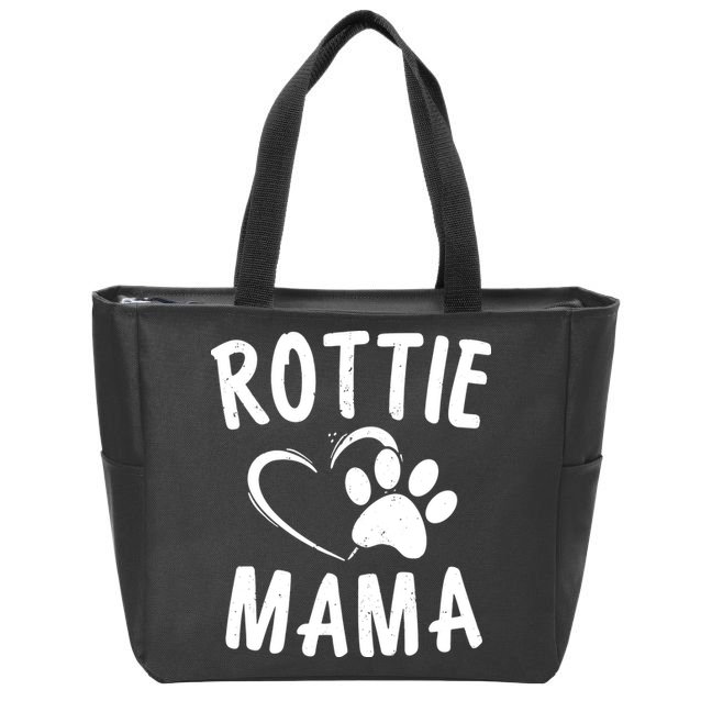 Rottie Mama Gift Dog Lover Apparel Pet Owner Rottweiler Mom Zip Tote Bag