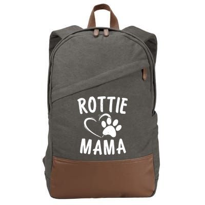 Rottie Mama Gift Dog Lover Apparel Pet Owner Rottweiler Mom Cotton Canvas Backpack