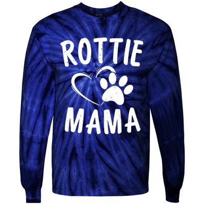 Rottie Mama Gift Dog Lover Apparel Pet Owner Rottweiler Mom Tie-Dye Long Sleeve Shirt