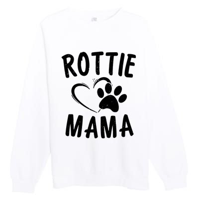 Rottie Mama Gift Dog Lover Apparel Pet Owner Rottweiler Mom Premium Crewneck Sweatshirt