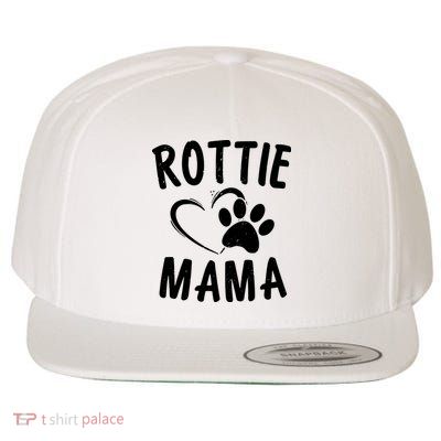 Rottie Mama Gift Dog Lover Apparel Pet Owner Rottweiler Mom Wool Snapback Cap