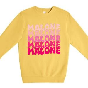 Retro Malone Girl First Name Boy Personalized Groovy 80S Premium Crewneck Sweatshirt