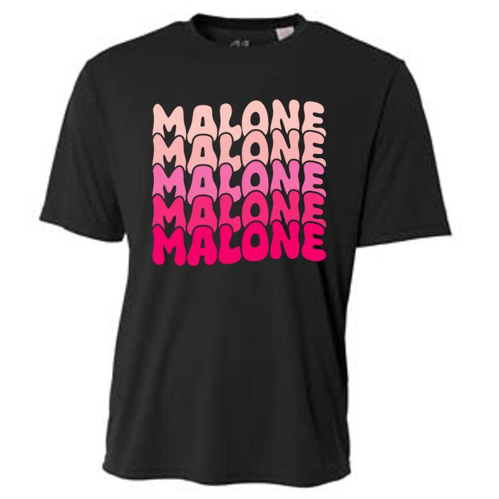 Retro Malone Girl First Name Boy Personalized Groovy 80S Cooling Performance Crew T-Shirt