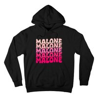 Retro Malone Girl First Name Boy Personalized Groovy 80S Hoodie