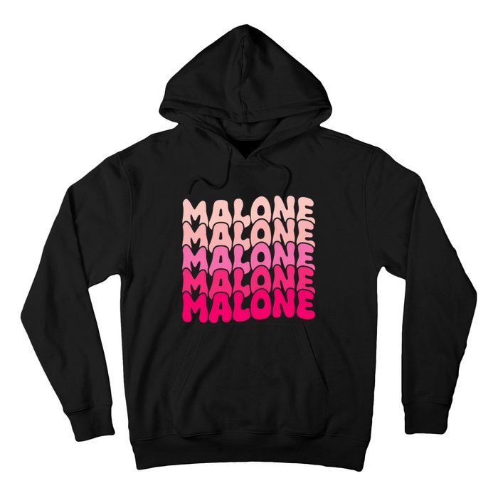 Retro Malone Girl First Name Boy Personalized Groovy 80S Hoodie