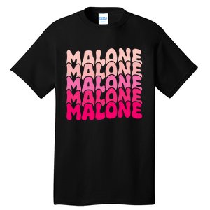 Retro Malone Girl First Name Boy Personalized Groovy 80S Tall T-Shirt